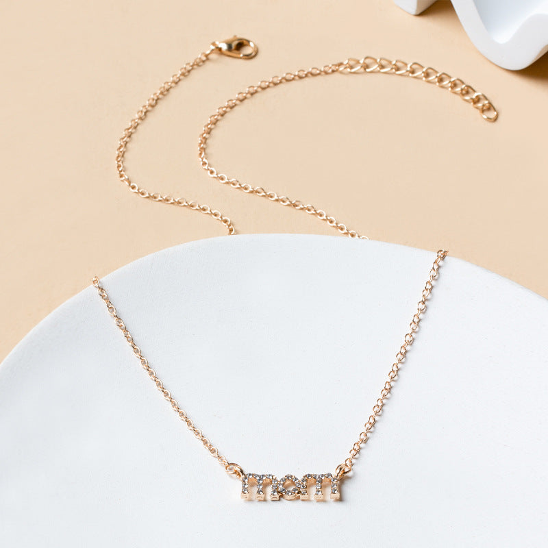 Wholesale Mother's Day Mom Alphabet Alloy Necklaces